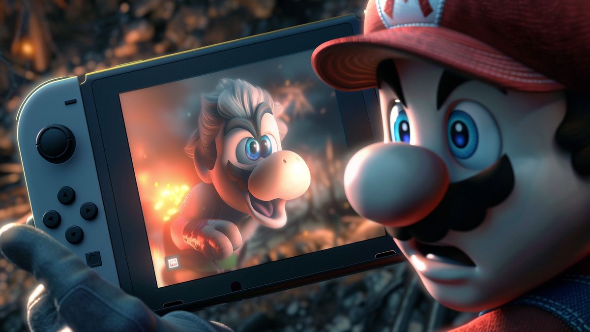 Exciting gameplay footage on the screen of the Nintendo Switch