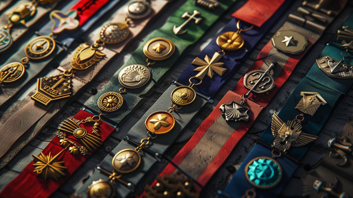 Display of different types of medals and their bonuses.